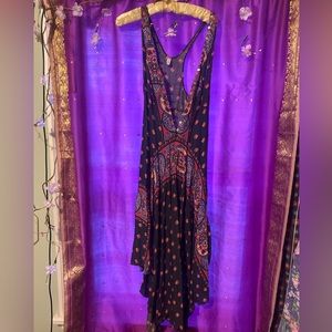 Free people intimately boho flowy midi button up racerback summer dress nwt xs